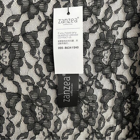 Beach coverup ZANZEA COLLECTION Black LACE OPEN CARDIGAN SIZE 10 NWT🏷 - Picture 5 of 12